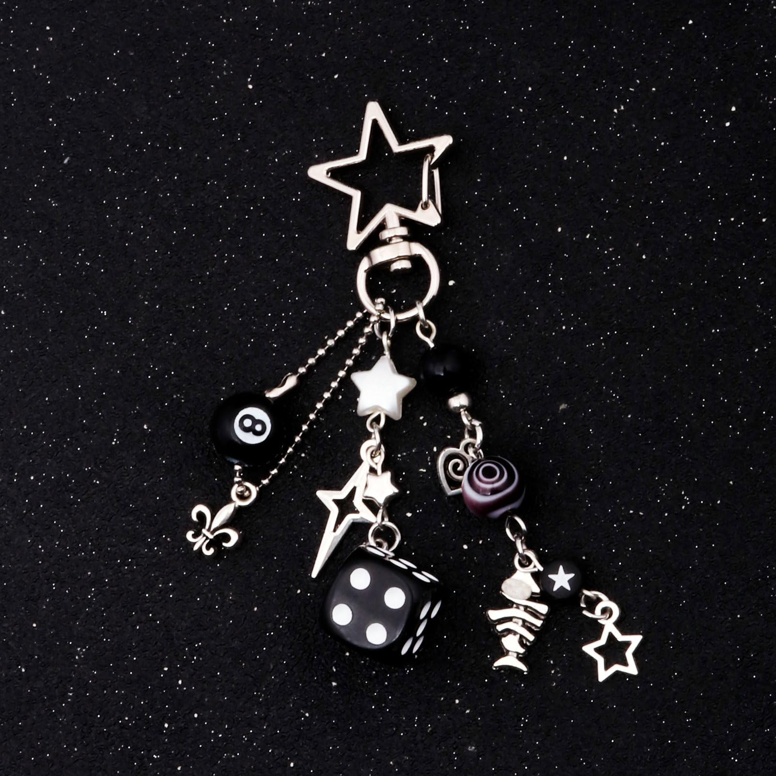8 Ball Dice Charm Keychain - Cute Bag Purse Handbag Accessories - Y2K Aesthetic Key Chain for Women Men
