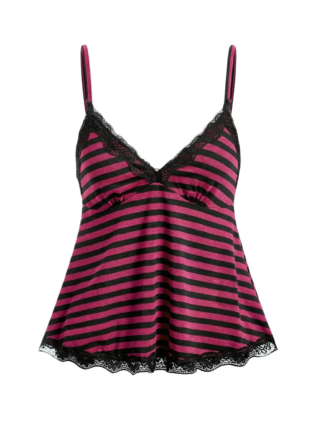 SOLY HUX Womens Y2K Lace Cami Sleeveless Striped Spaghetti Strap Camisole Gothic Babydoll Tops