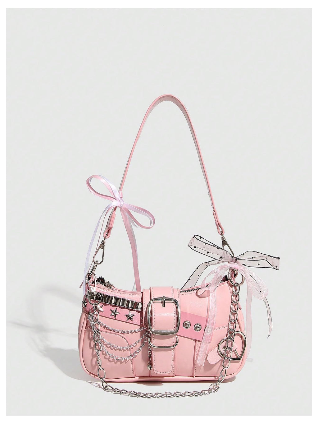 Verdusa Women's Y2k Star Embroidery Shoulder Bag Mini Chain Hobo Handbag Purses