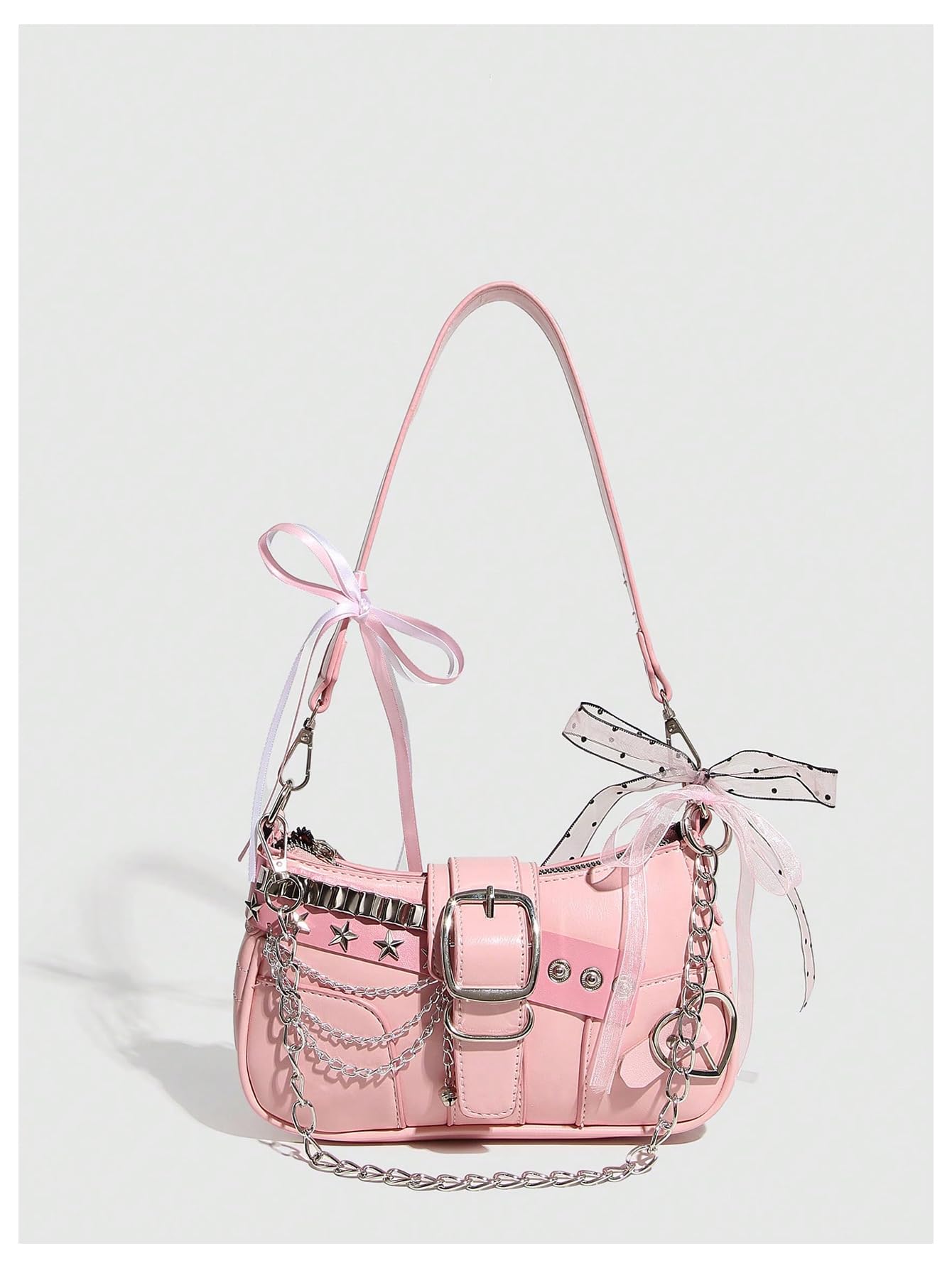 Verdusa Women's Y2k Star Embroidery Shoulder Bag Mini Chain Hobo Handbag Purses