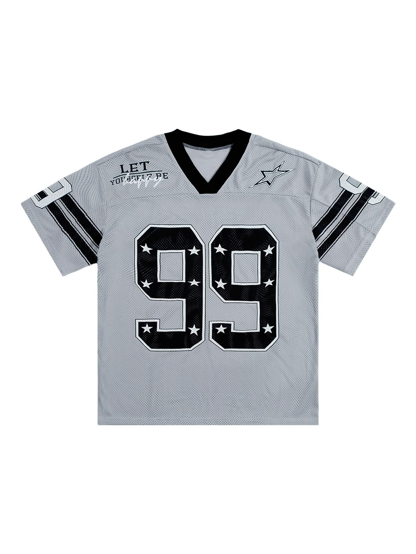 SOLY HUX Mens Jersey Y2k Baggy Shirts Graphic Tees Oversized V Neck Tshirts Summer Tops