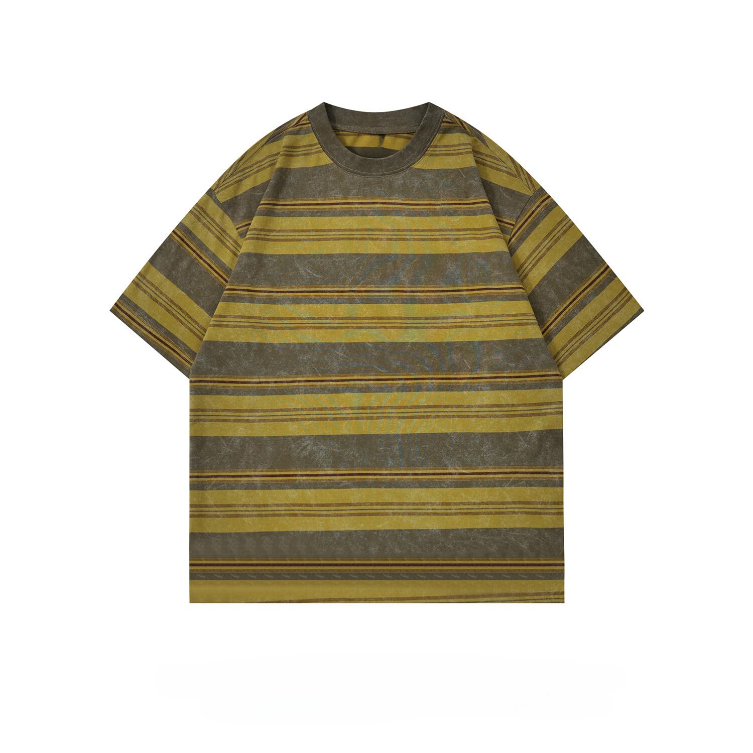Men's Y2K Striped Baggy T-Shirt Alt Emo Summer Crewneck Short Sleeve Streetwear Top Harajuku Grunge Aesthetic Tees
