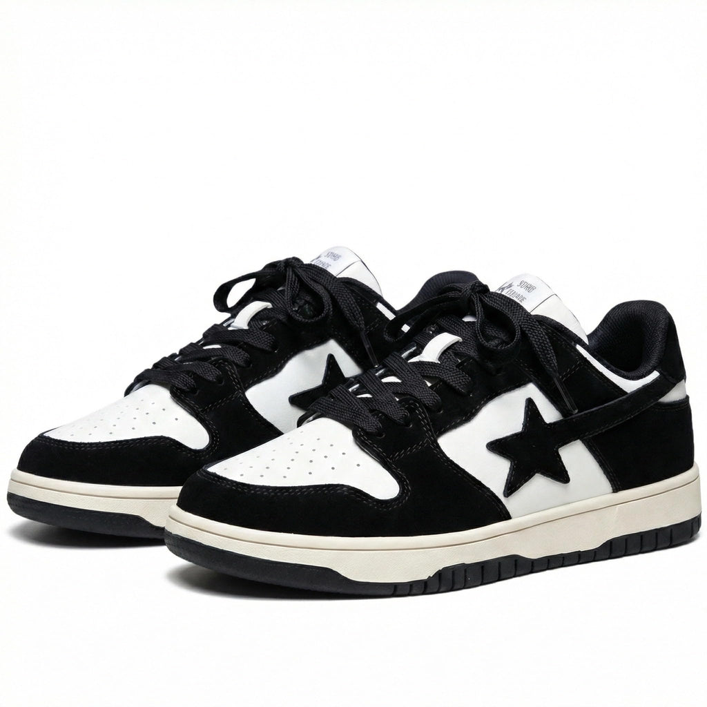 Canvas Y2K Vintage Star Pattern Lace Up Sneakers Lightweight Fashion Non Slip Casual Shoes for Teens Outdoor School Streetwear Best Friend Look Pink Outfit