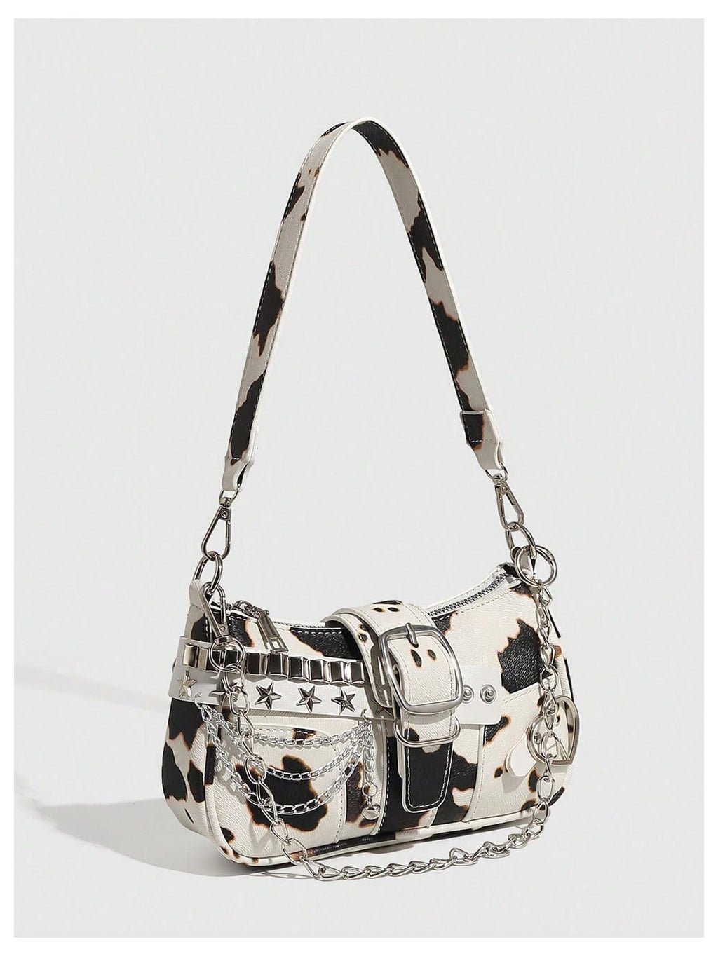 Verdusa Women's Y2k Star Embroidery Shoulder Bag Mini Chain Hobo Handbag Purses