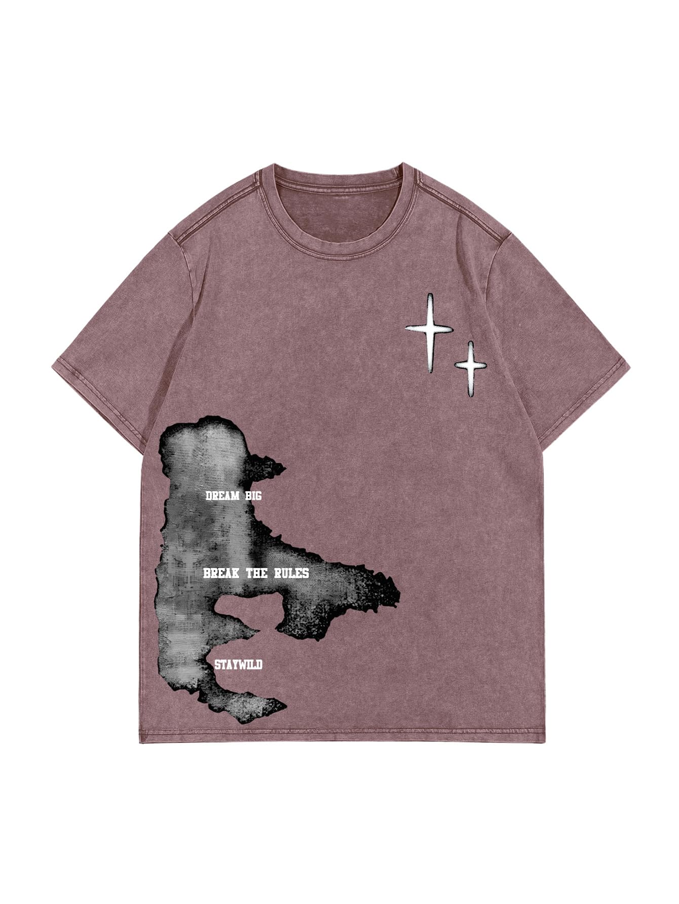 Verdusa Men's Letter Graphic Drop Shoulder T Shirts Casual Round Neck Tee Top