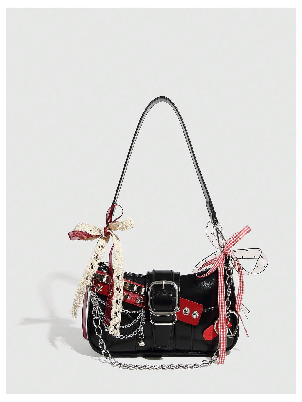 Verdusa Women's Y2k Star Embroidery Shoulder Bag Mini Chain Hobo Handbag Purses