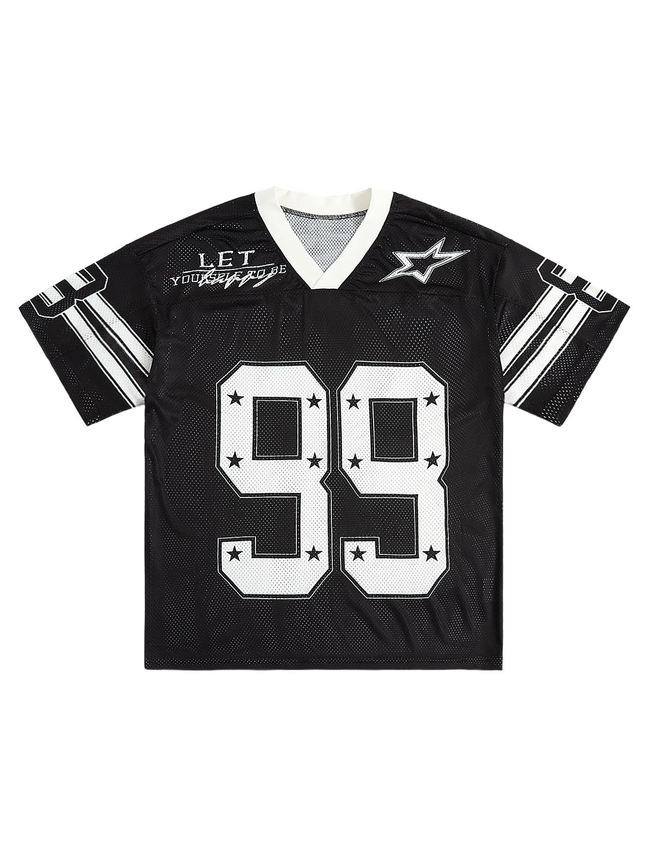 SOLY HUX Mens Jersey Y2k Baggy Shirts Graphic Tees Oversized V Neck Tshirts Summer Tops