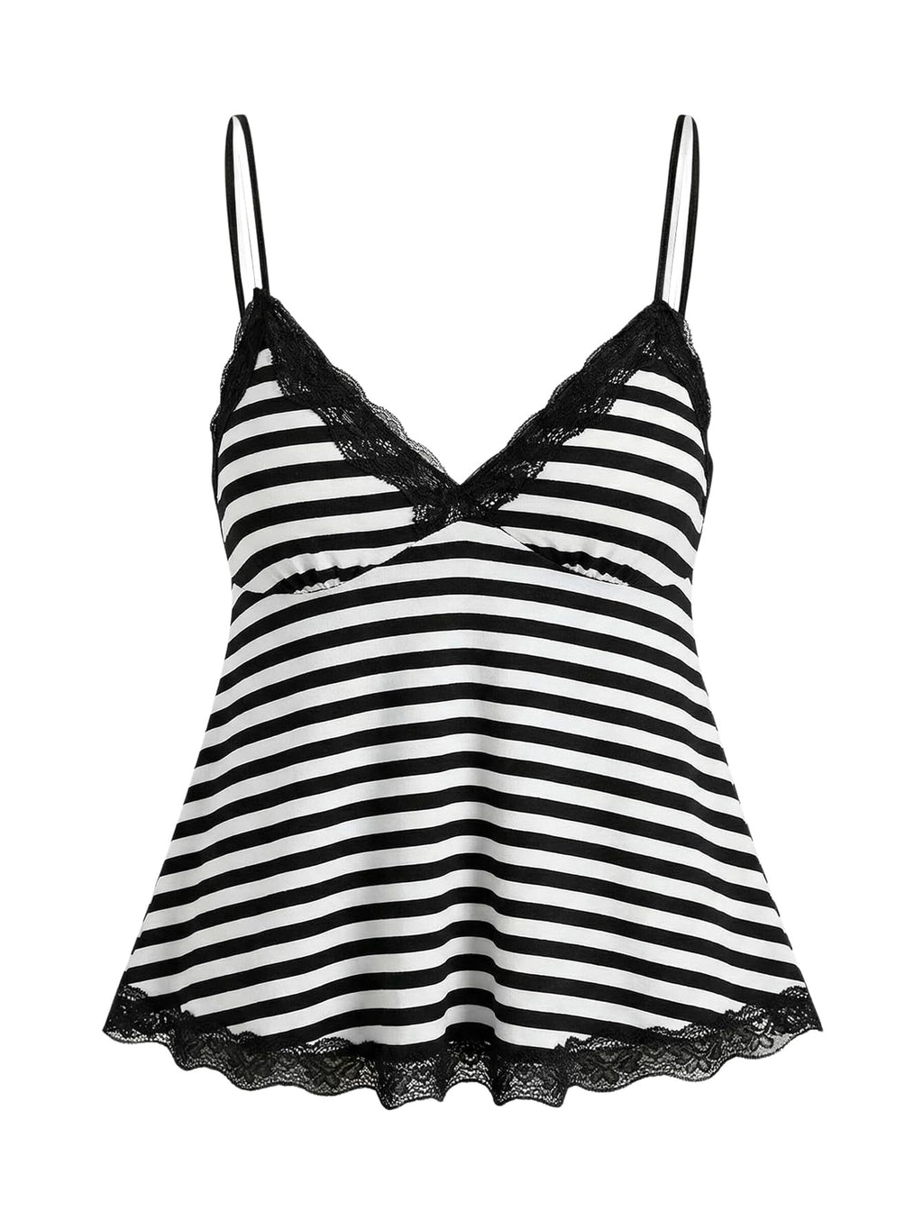 SOLY HUX Womens Y2K Lace Cami Sleeveless Striped Spaghetti Strap Camisole Gothic Babydoll Tops