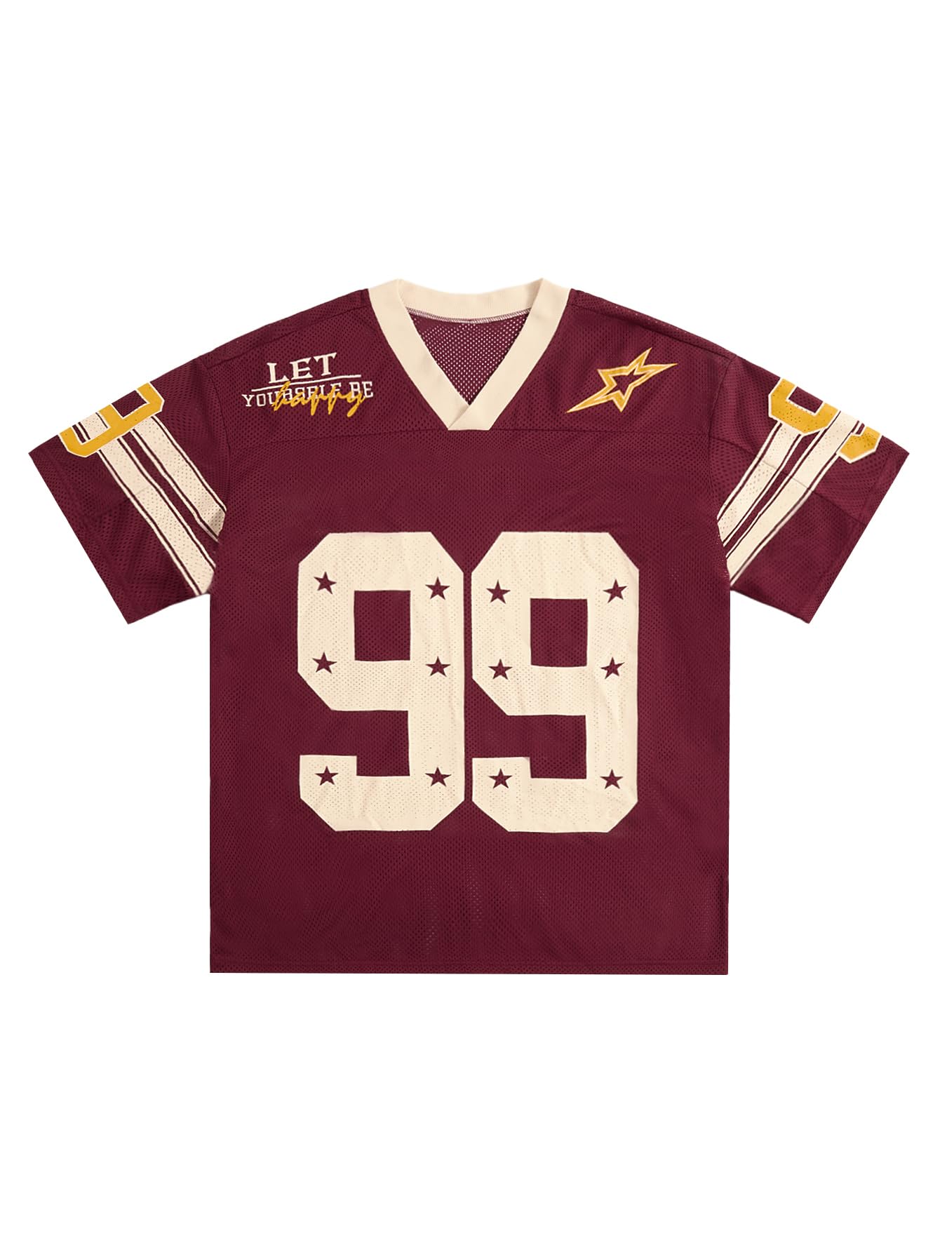 SOLY HUX Mens Jersey Y2k Baggy Shirts Graphic Tees Oversized V Neck Tshirts Summer Tops