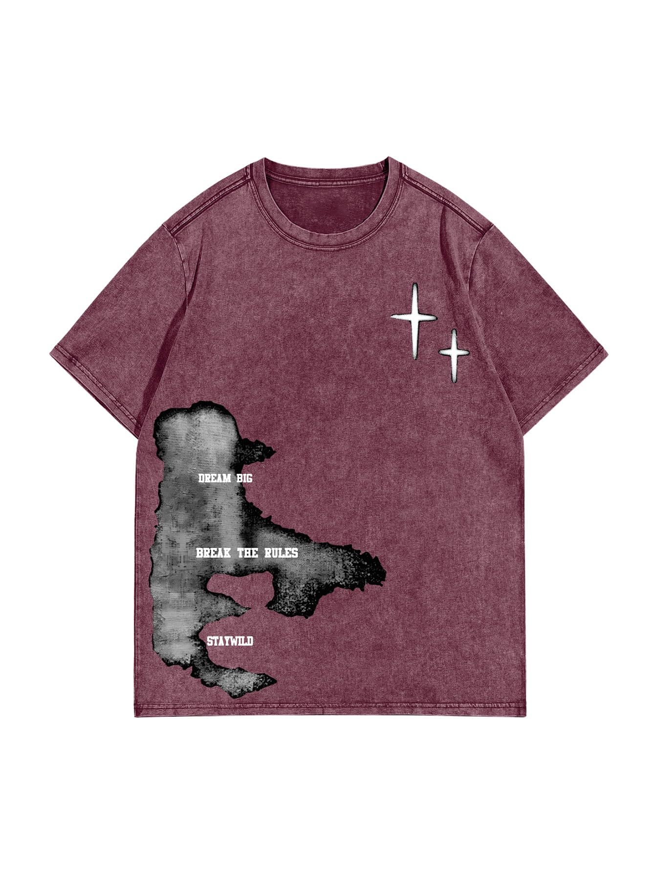 Verdusa Men's Letter Graphic Drop Shoulder T Shirts Casual Round Neck Tee Top