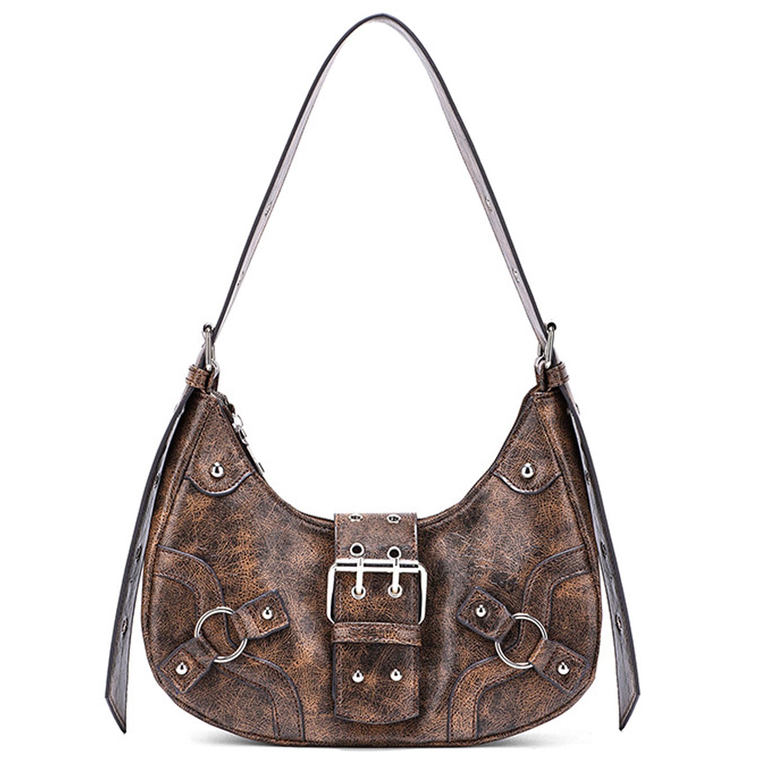 Y2k Purses for Women, Small Hobo Shoulder Bags Handbag Goth Punk Clutch Purse Trendy Underarm Bag