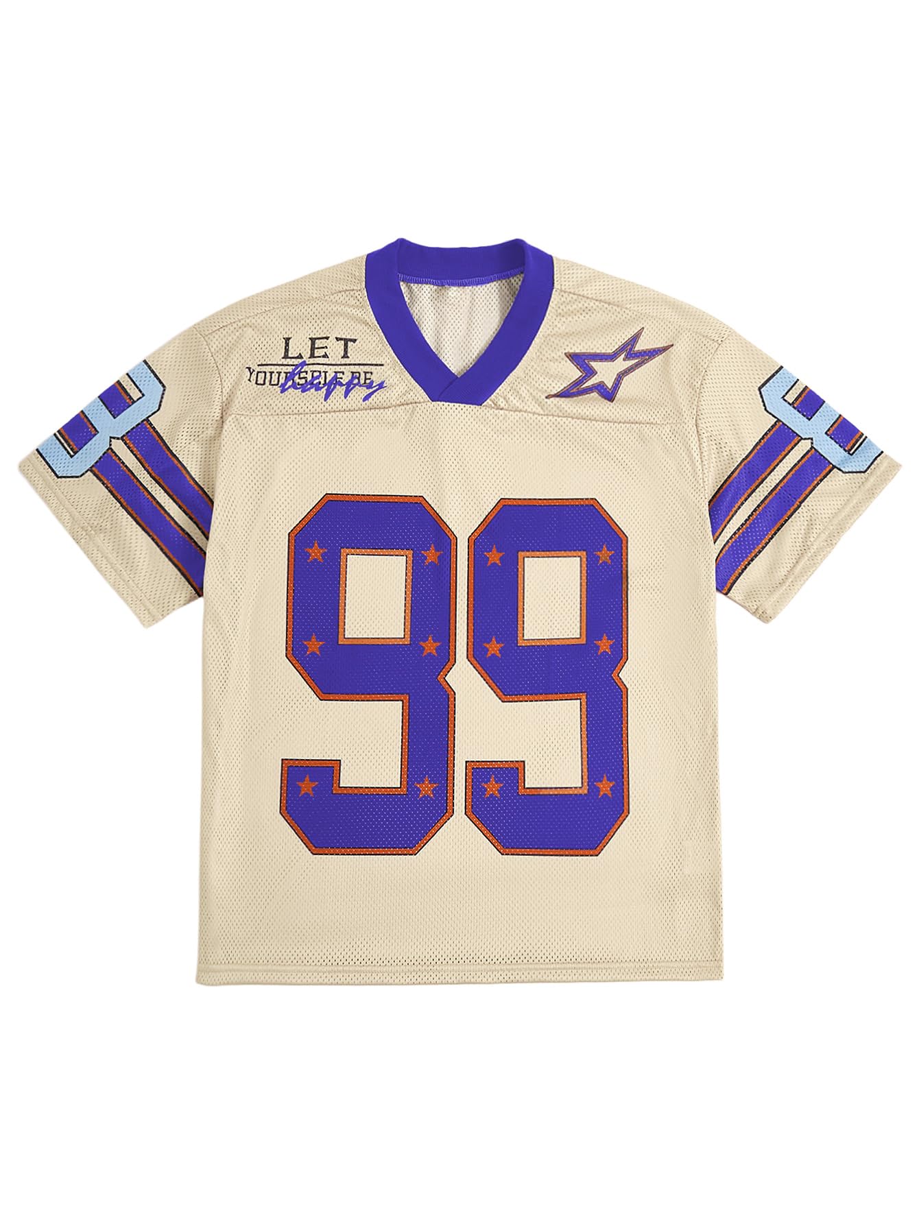 SOLY HUX Mens Jersey Y2k Baggy Shirts Graphic Tees Oversized V Neck Tshirts Summer Tops