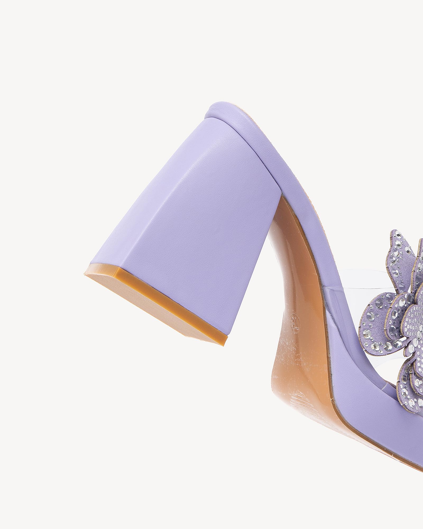 NEWBELLA Butterfly Rhinestone Platform Heels - Transparent Chunky High Heels Sandals for Women, Perfect for Prom and Dressy Occasions-Y2K Fairy Style