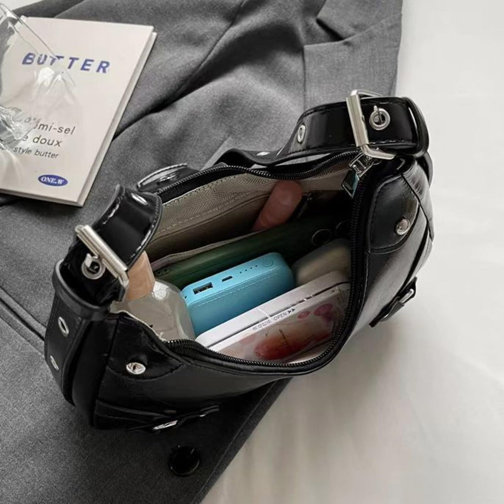 Y2k Purses for Women, Small Hobo Shoulder Bags Handbag Goth Punk Clutch Purse Trendy Underarm Bag