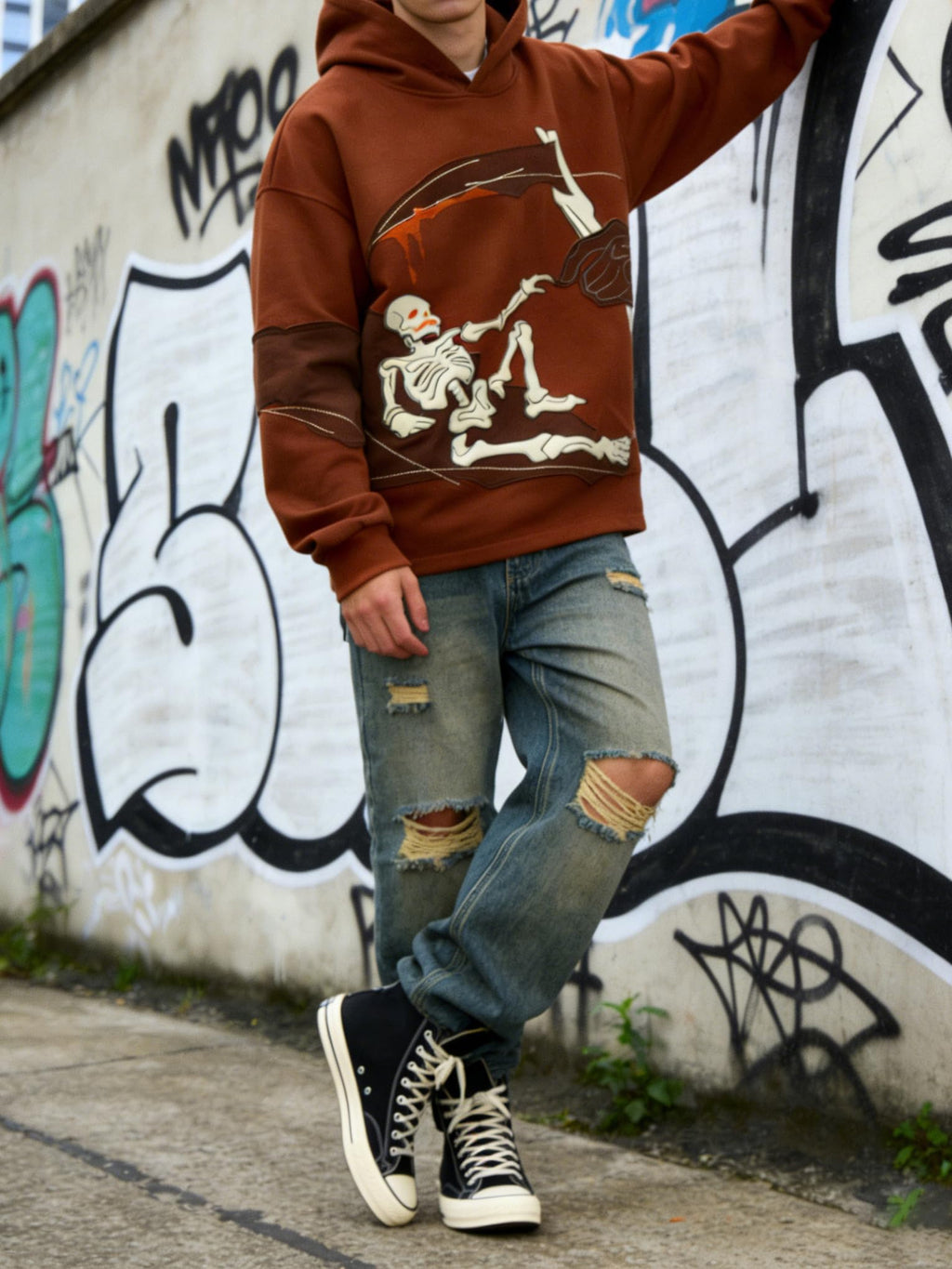 YEOU Men's Fashion Pullover Hoodie Sweatshirt Fleece Y2K Harajuku Hip Hop Streetwear Casual Sweatshirt Hooded