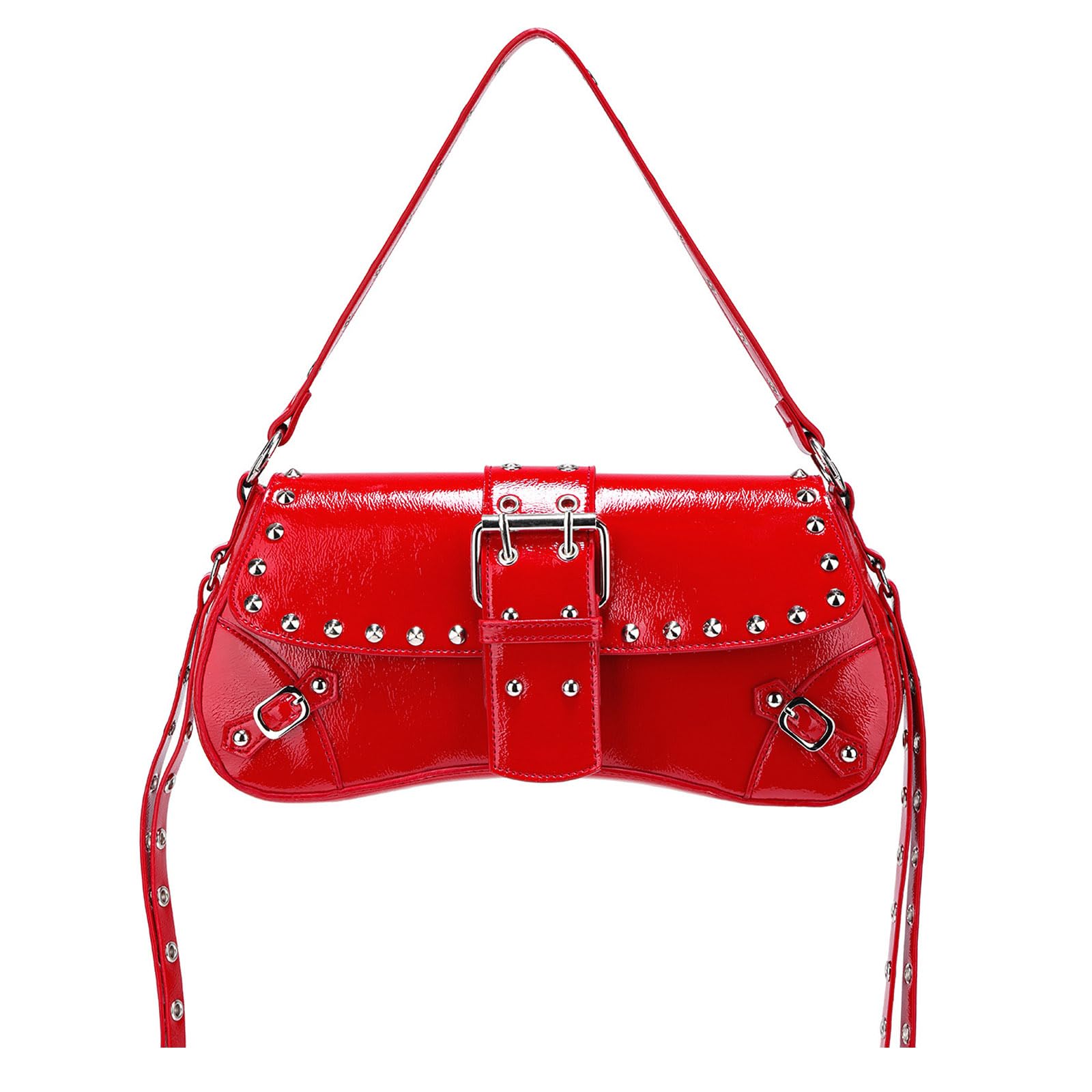 Y2k Purses for Women, Small Hobo Shoulder Bags Handbag Goth Punk Clutch Purse Trendy Underarm Bag