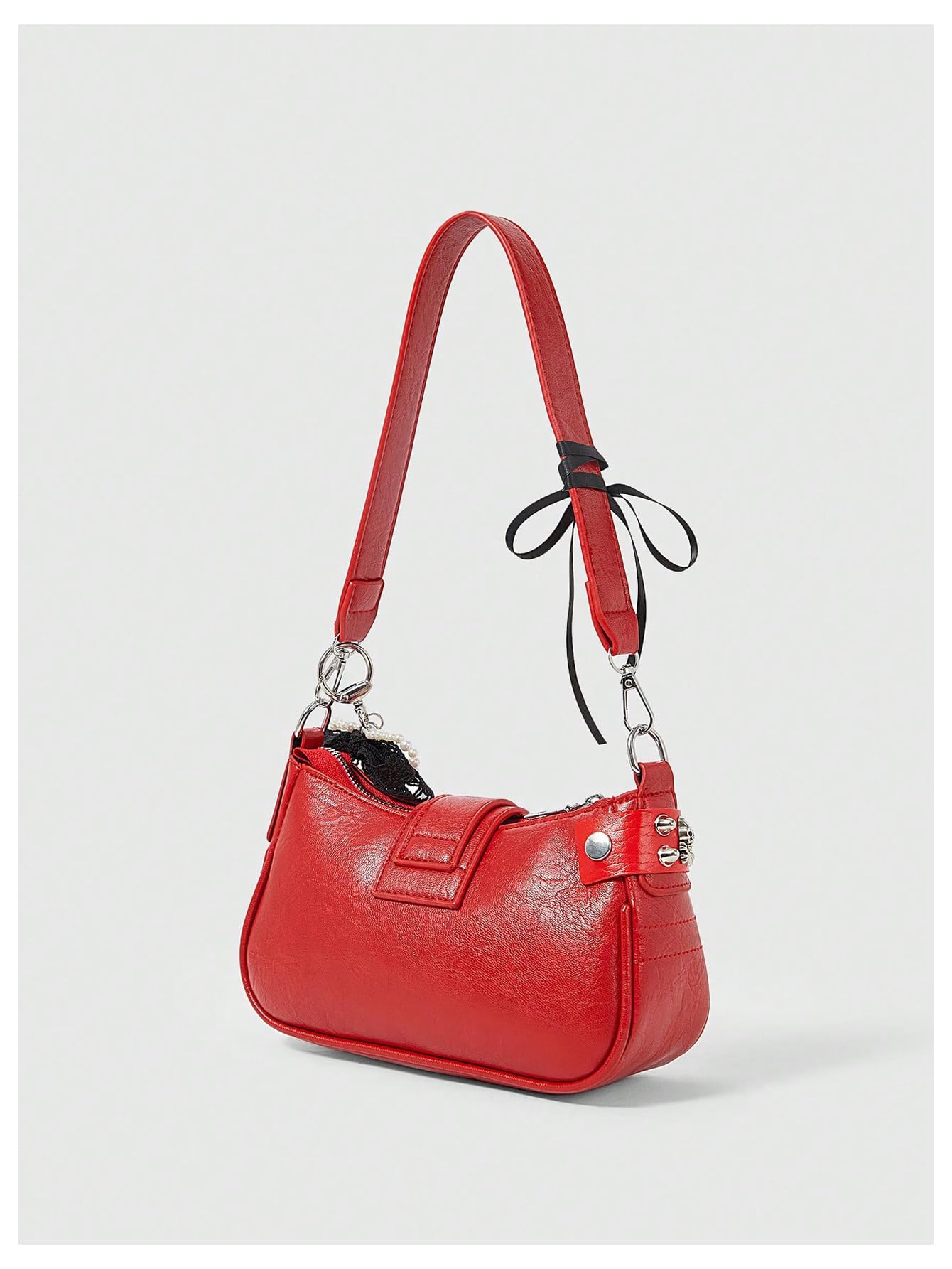Verdusa Women's Y2k Star Embroidery Shoulder Bag Mini Chain Hobo Handbag Purses