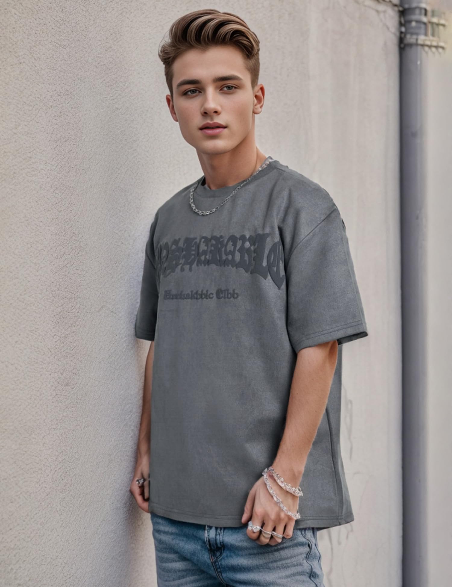 EMMIOL Mens Y2k Baggy Shirts Graphic Tees Oversized Crew Neck Short Sleeve Streetwear Tshirts Summer Tops 2025