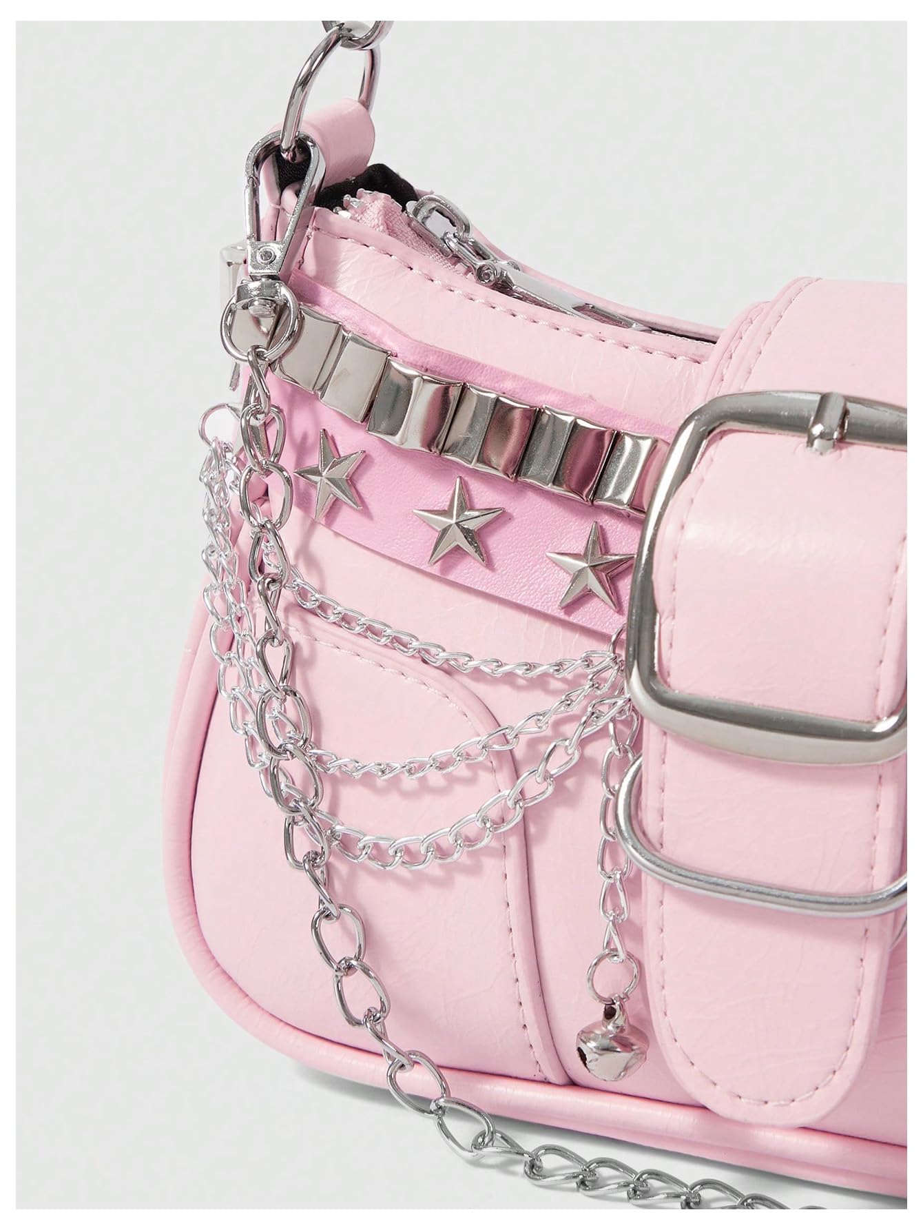 Verdusa Women's Y2k Star Embroidery Shoulder Bag Mini Chain Hobo Handbag Purses