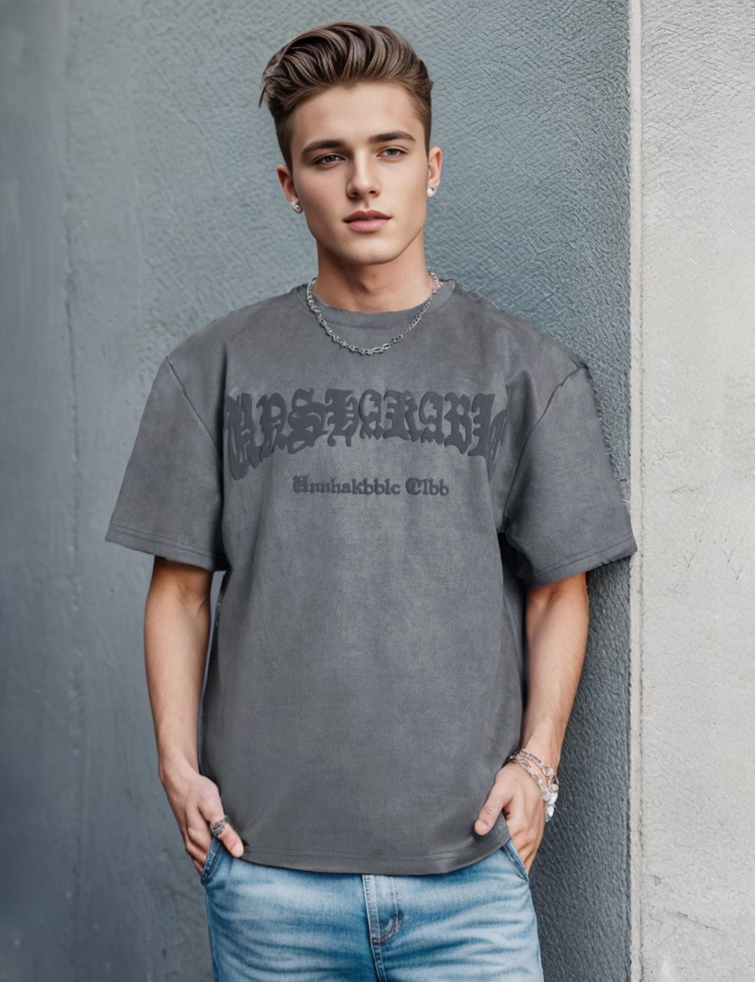 EMMIOL Mens Y2k Baggy Shirts Graphic Tees Oversized Crew Neck Short Sleeve Streetwear Tshirts Summer Tops 2025