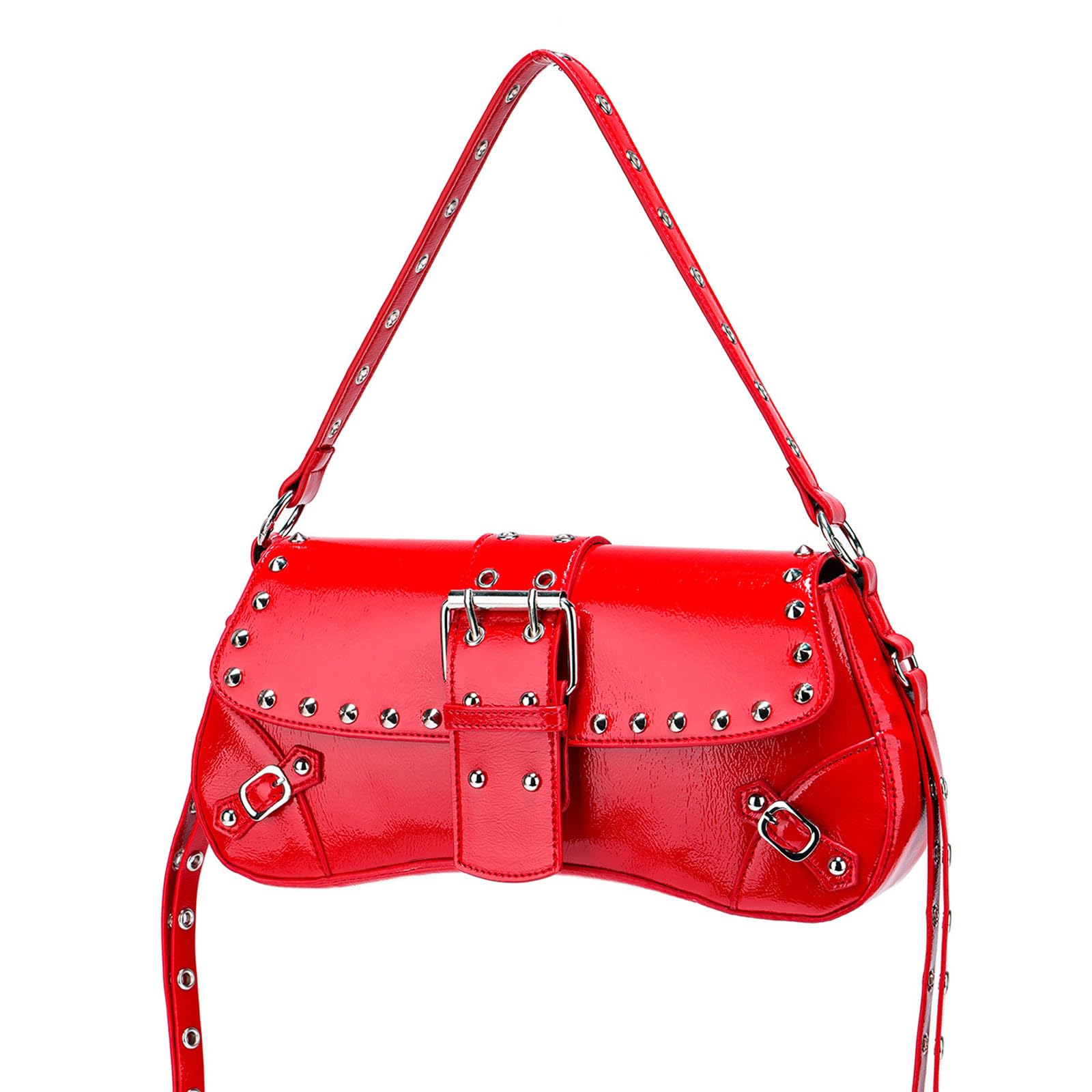 Y2k Purses for Women, Small Hobo Shoulder Bags Handbag Goth Punk Clutch Purse Trendy Underarm Bag
