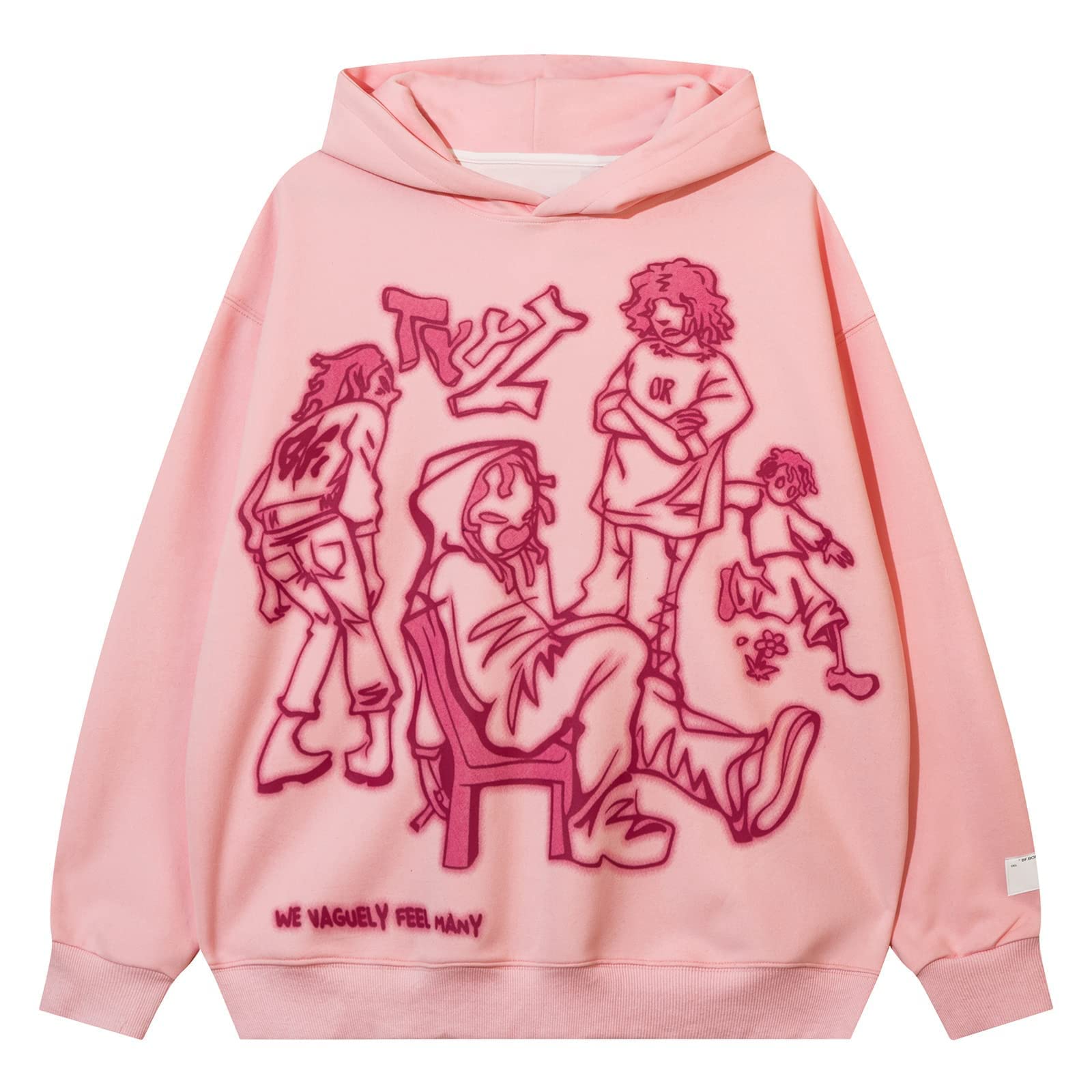 YEOU Men's Fashion Pullover Hoodie Sweatshirt Fleece Y2K Harajuku Hip Hop Streetwear Casual Sweatshirt Hooded