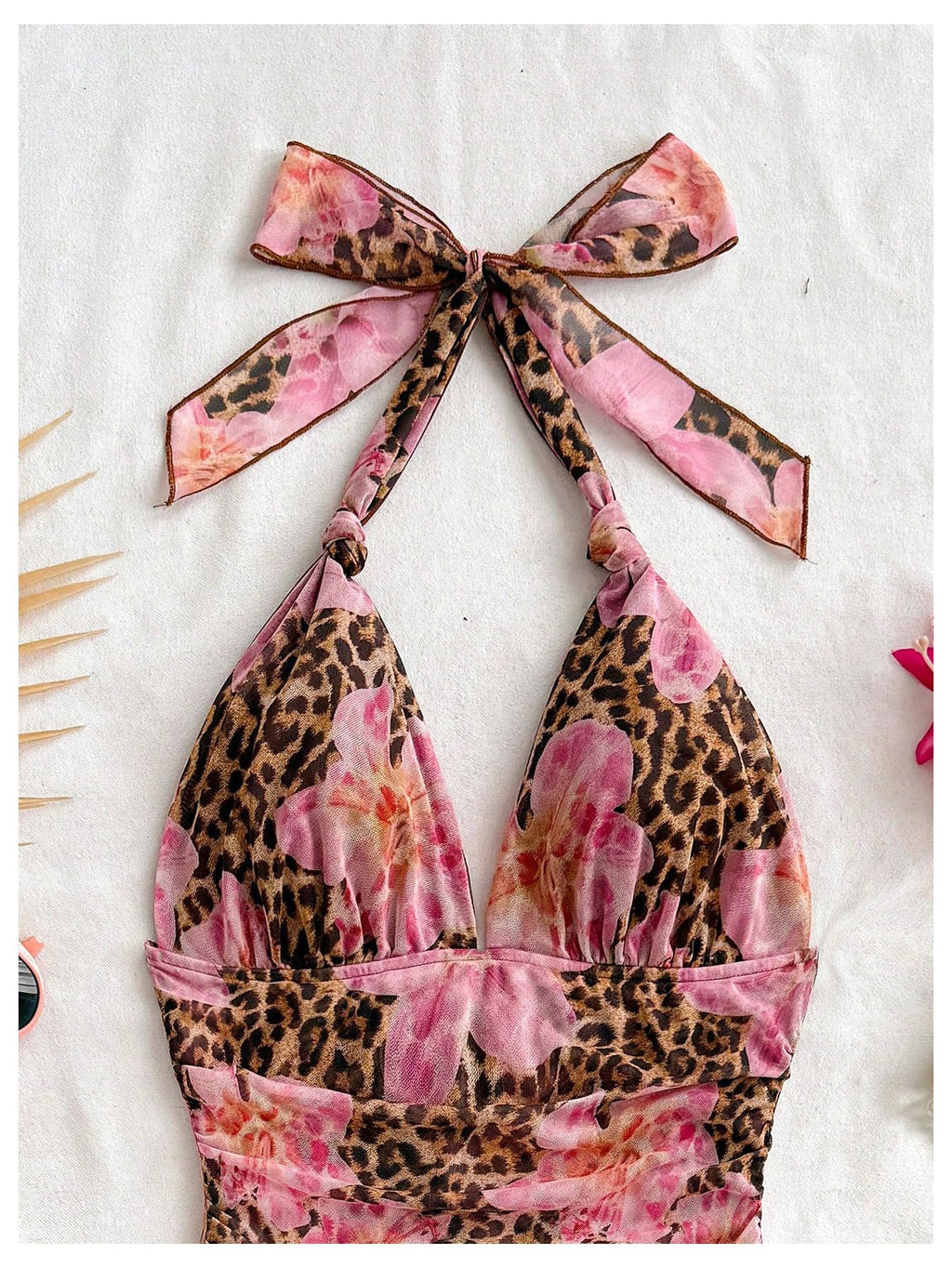 SOLY HUX Women's Y2K Summer Tie Dye Floral Print Halter Sexy Mini Dress Retro Backless Bodycon Birthday Dresses