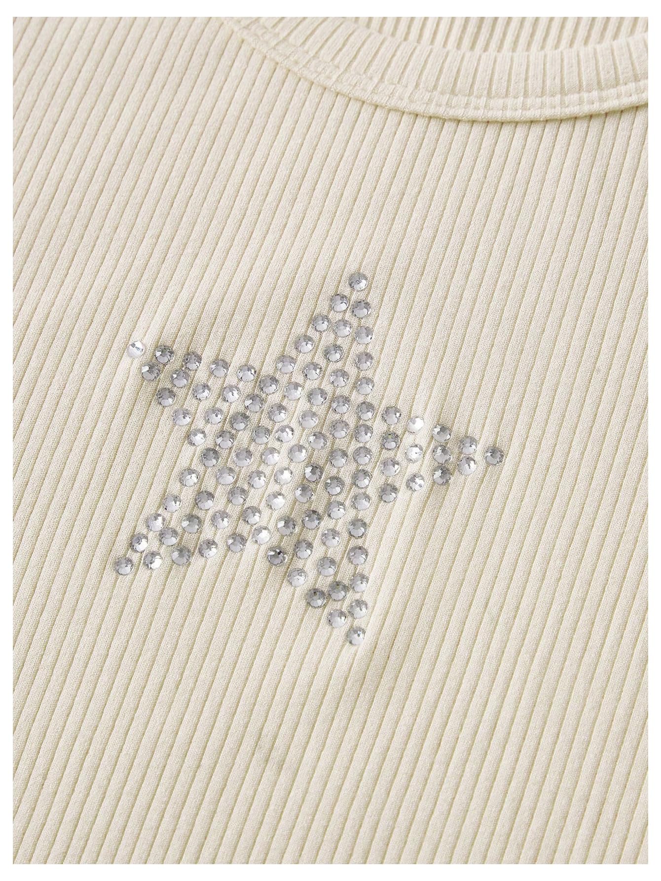 SOLY HUX Women's Tank Tops Y2K Sleeveless Ribbed Star Crop Tank Top Summer Going Out Tops