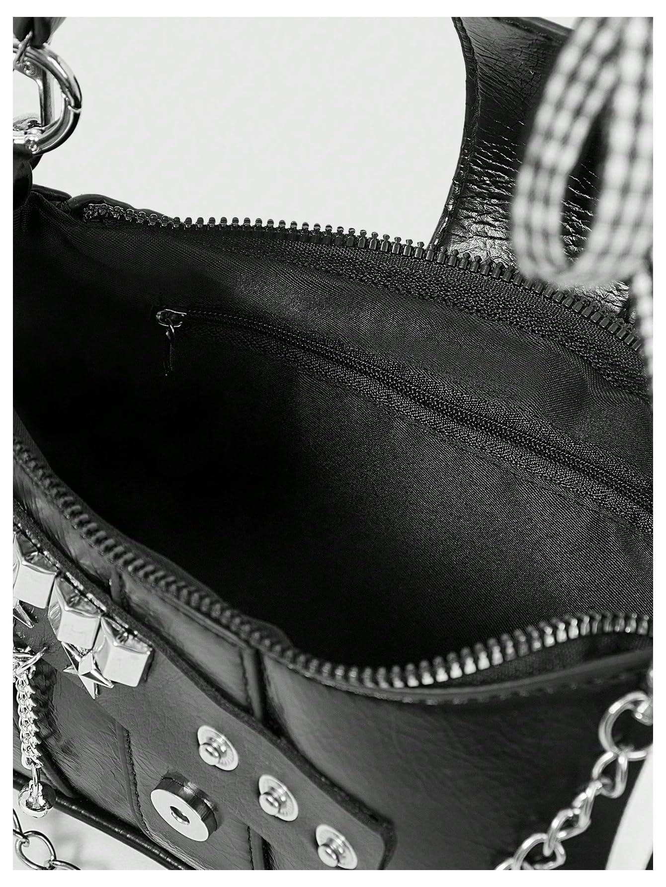 Verdusa Women's Y2k Star Embroidery Shoulder Bag Mini Chain Hobo Handbag Purses