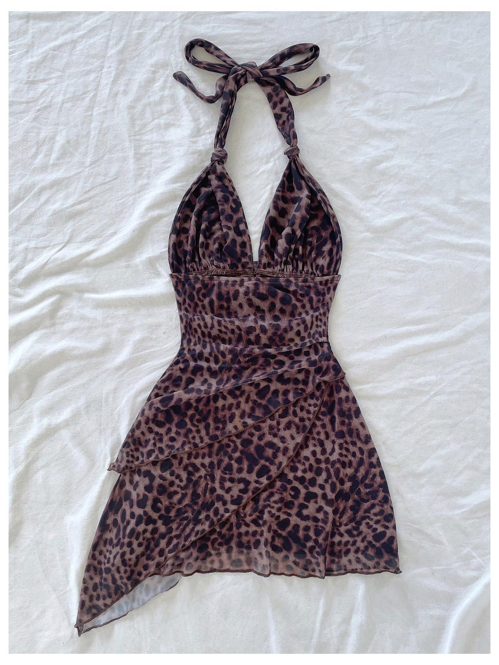 SOLY HUX Women's Y2K Summer Tie Dye Floral Print Halter Sexy Mini Dress Retro Backless Bodycon Birthday Dresses
