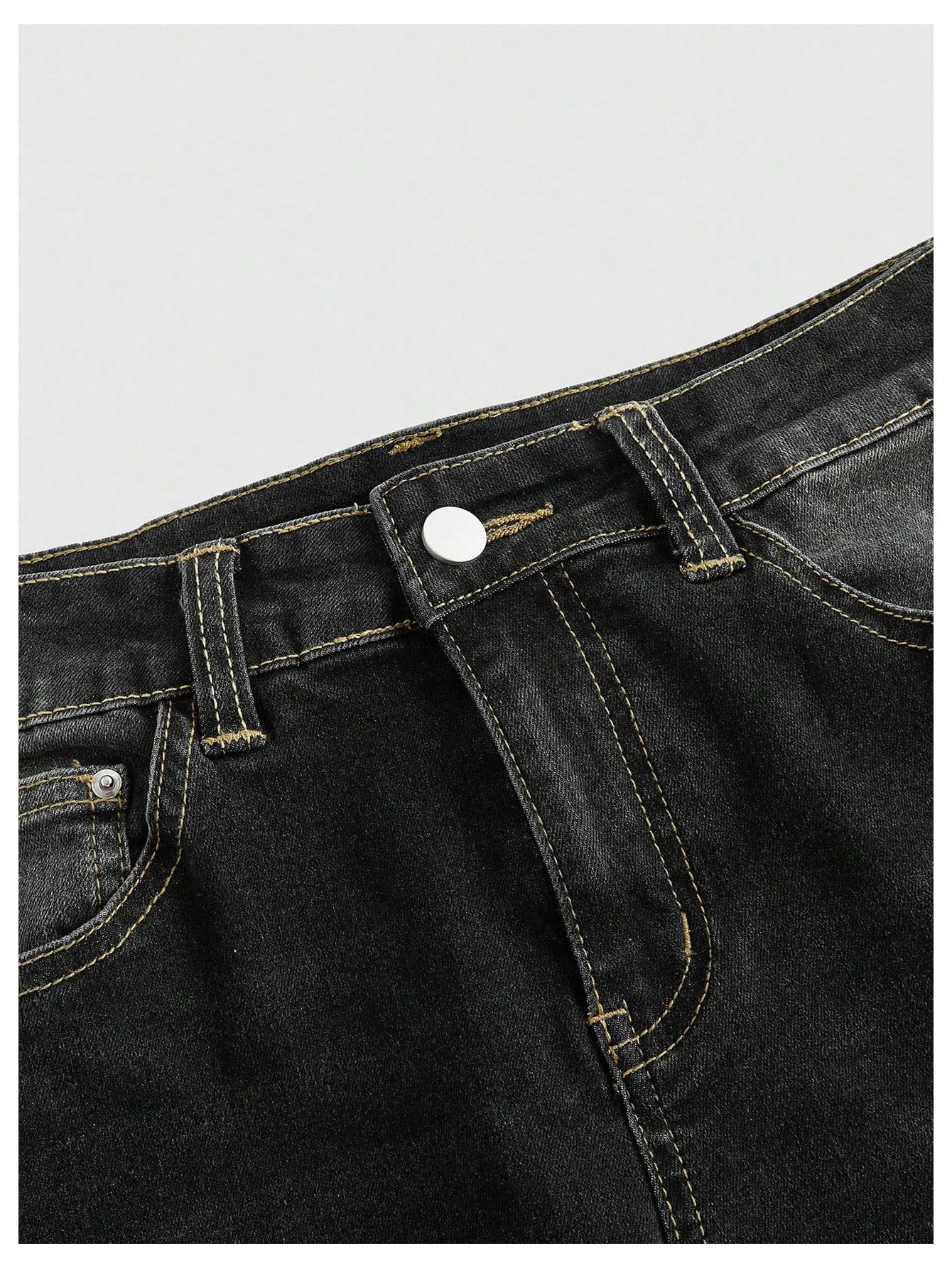 MakeMeChic Women's Flared Jeans Bell Bottom Jeans Embroidered Y2K High Waist Stretchy Denim Pants