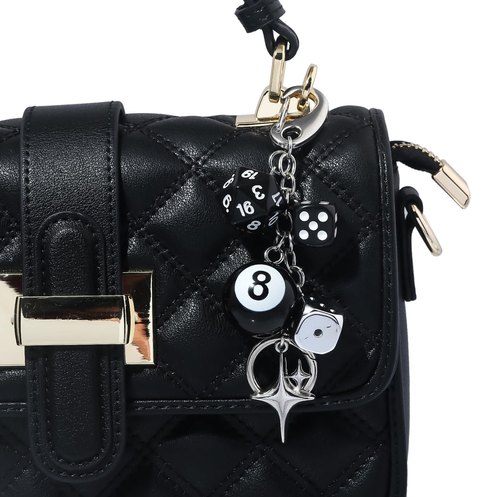 8 Ball Dice Charm Keychain - Cute Bag Purse Handbag Accessories - Y2K Aesthetic Key Chain for Women Men