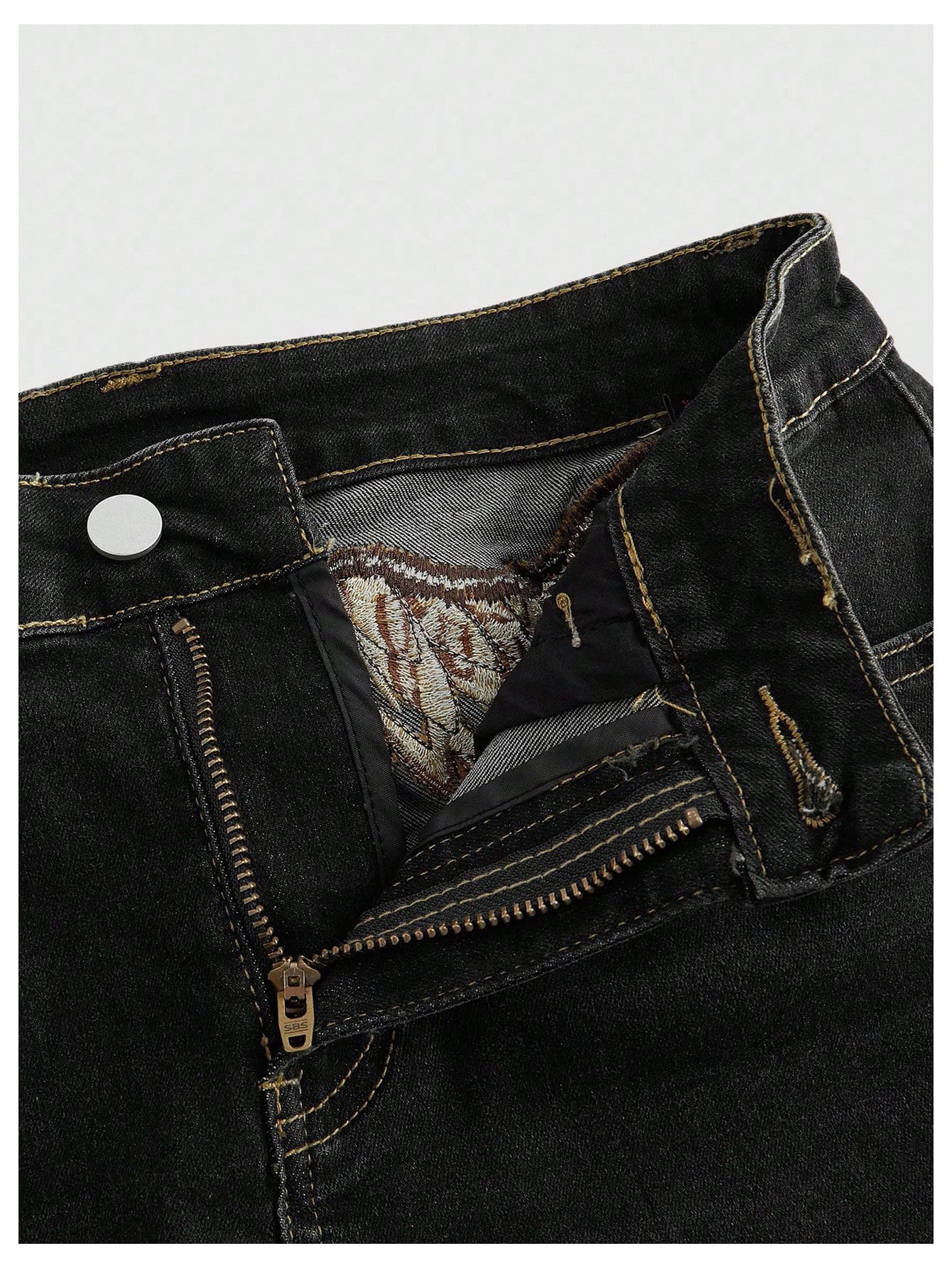 MakeMeChic Women's Flared Jeans Bell Bottom Jeans Embroidered Y2K High Waist Stretchy Denim Pants