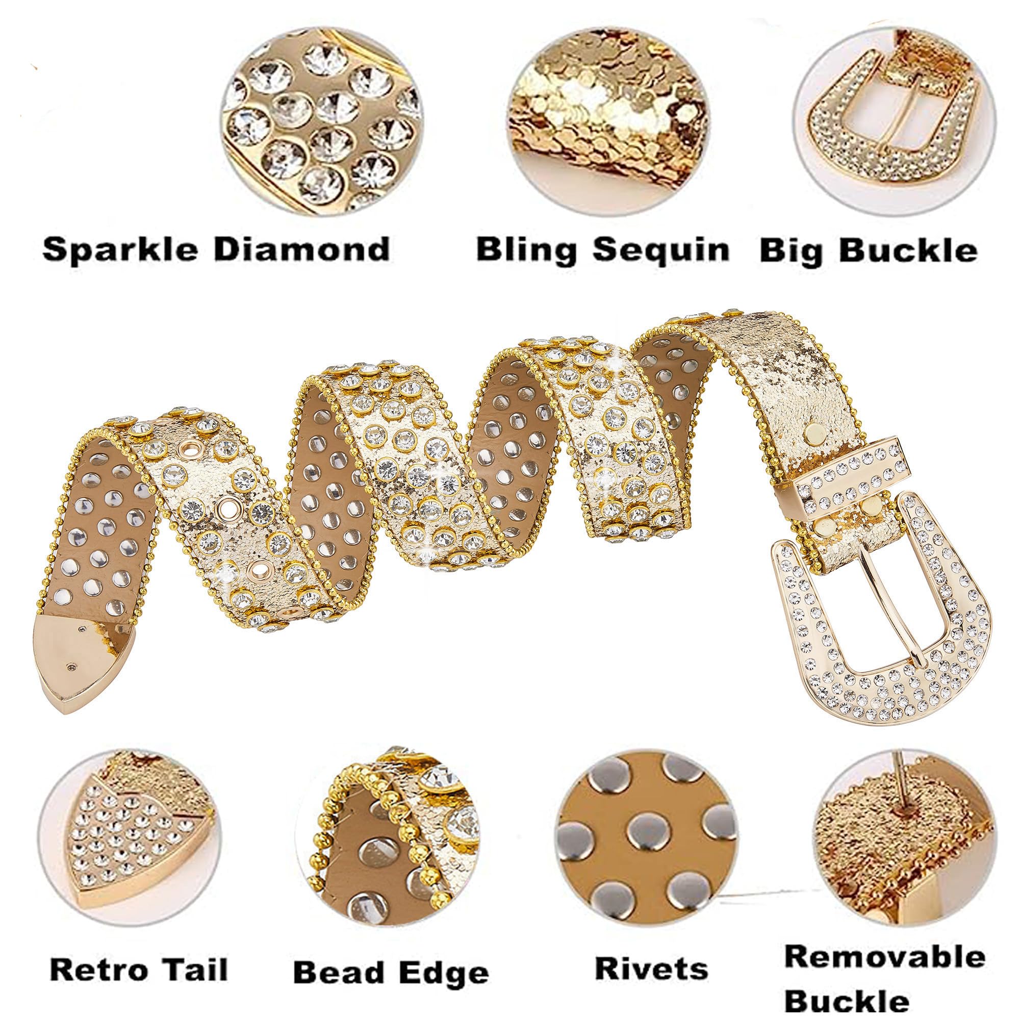 Studded Rhinestone Belts For Men Women Luxury BB Belt Y2K Bling Design Leather Shiny Diamond Christmas Gifts Belt
