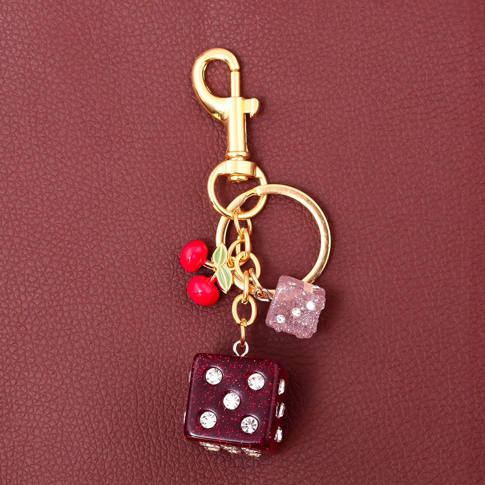 8 Ball Dice Charm Keychain - Cute Bag Purse Handbag Accessories - Y2K Aesthetic Key Chain for Women Men