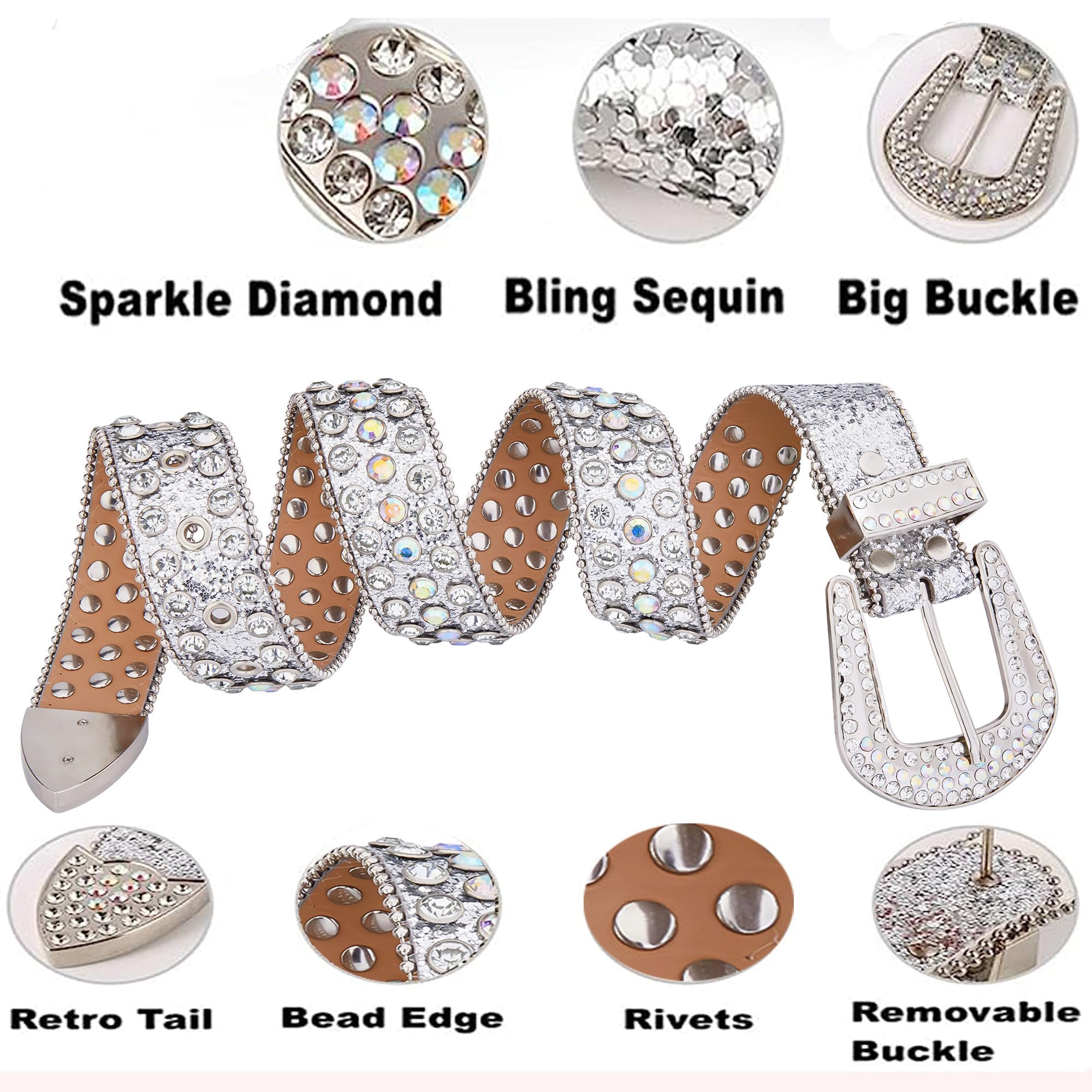 Studded Rhinestone Belts For Men Women Luxury BB Belt Y2K Bling Design Leather Shiny Diamond Christmas Gifts Belt