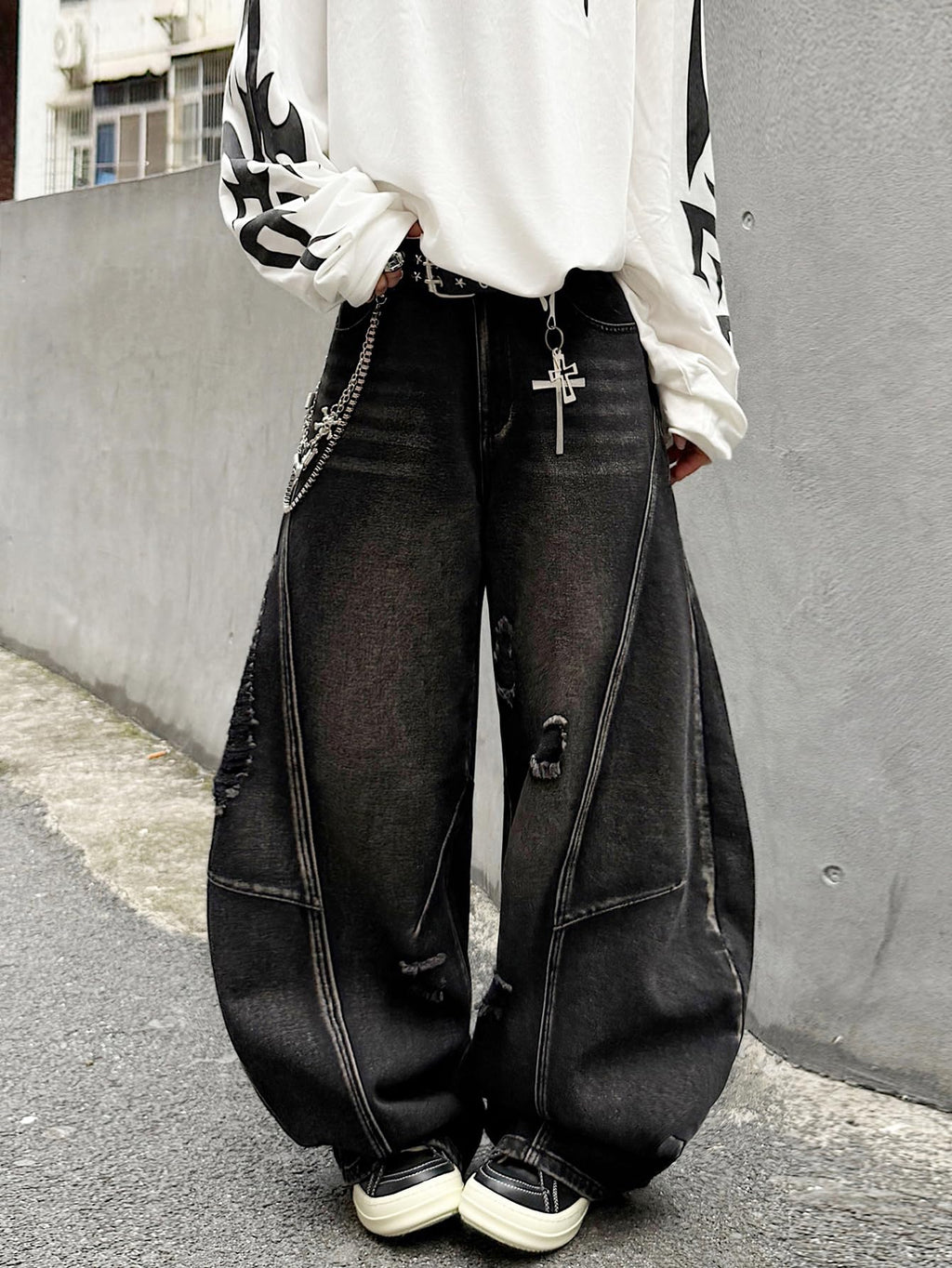 Mens Baggy Jeans Y2k Hip Hop Wide Leg Jeans Stylish Skater Denim Pants Casual Loose Fit Trousers Streetwear