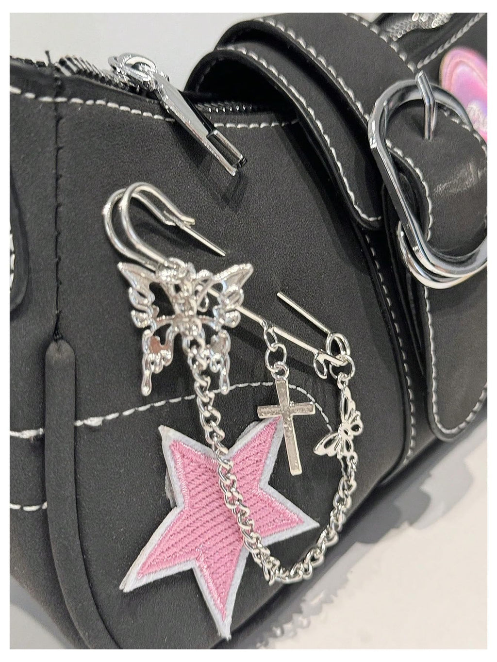 Verdusa Women's Y2k Star Embroidery Shoulder Bag Mini Chain Hobo Handbag Purses