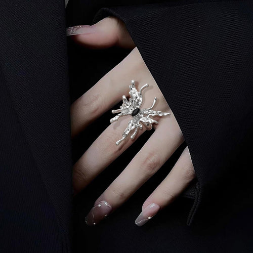 DRPERFECT 13 PCS Y2k Rings For Women Vintage Irregular Rings for Women Men Chunky Adjustable Rings Gothic Goth Open Moonstone Butterfly Star Pink Heart Cool Statement Ring Aesthetic Accessories Ring Set