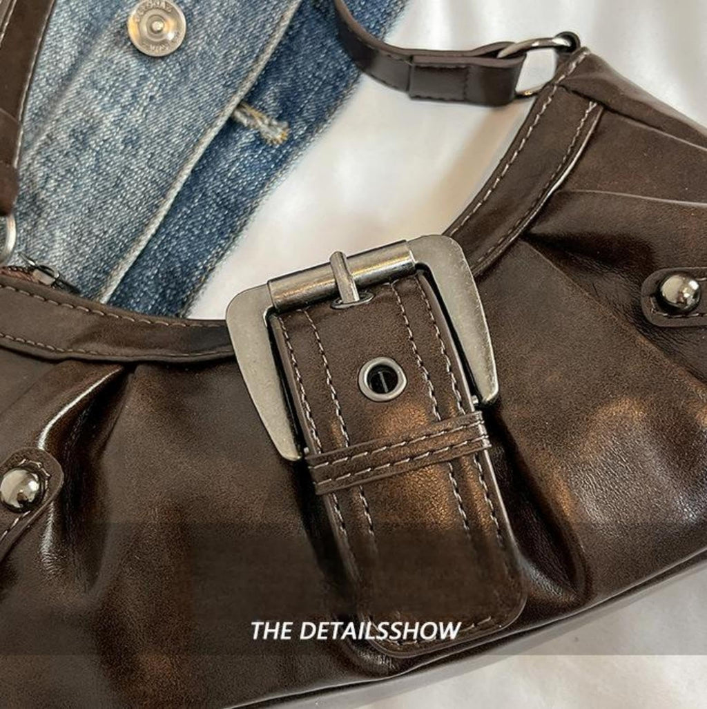 Y2k Purses for Women, Small Hobo Shoulder Bags Handbag Goth Punk Clutch Purse Trendy Underarm Bag