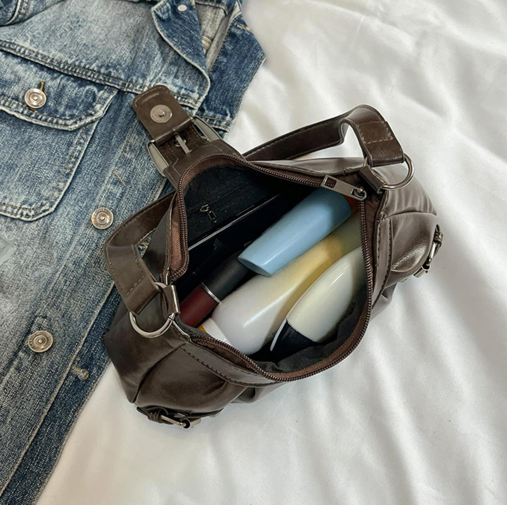 Y2k Purses for Women, Small Hobo Shoulder Bags Handbag Goth Punk Clutch Purse Trendy Underarm Bag