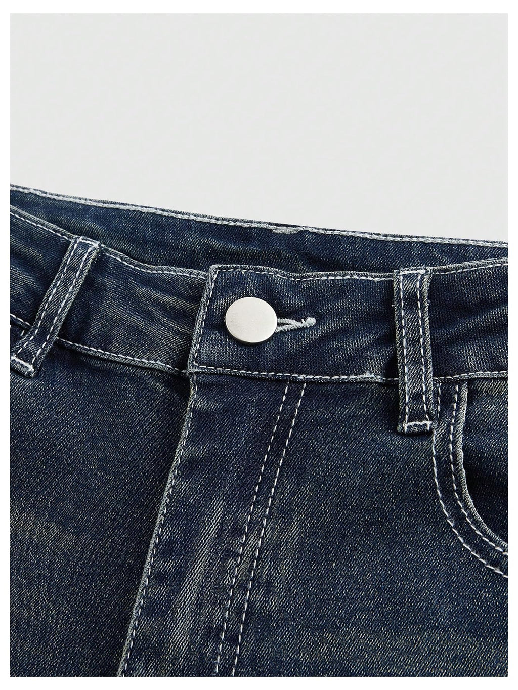 MakeMeChic Women's Flared Jeans Bell Bottom Jeans Embroidered Y2K High Waist Stretchy Denim Pants