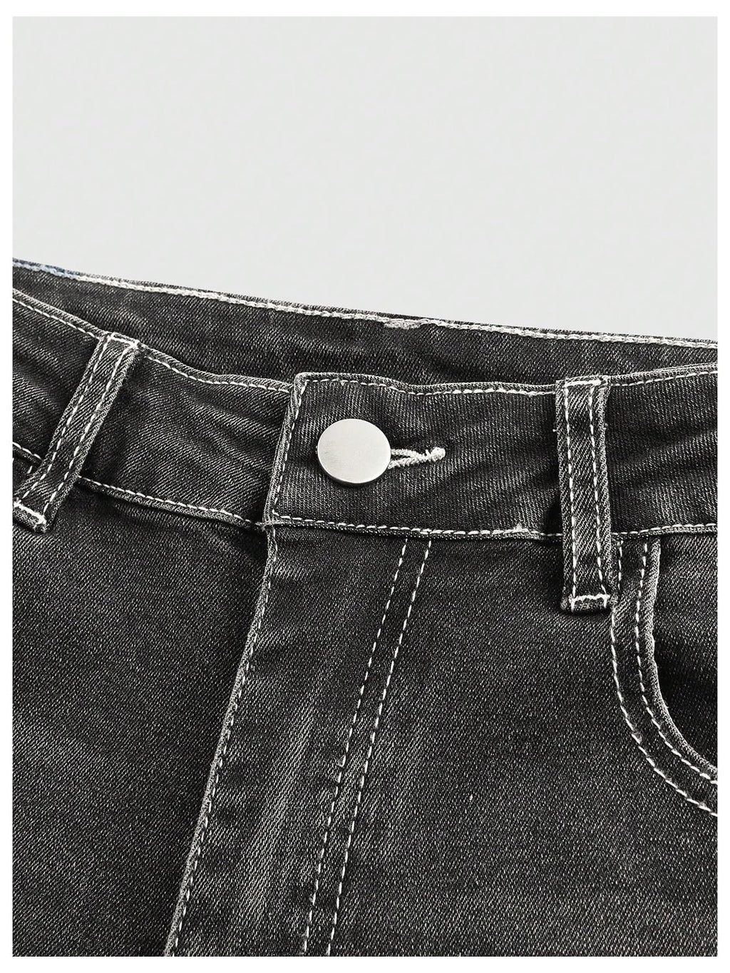 MakeMeChic Women's Flared Jeans Bell Bottom Jeans Embroidered Y2K High Waist Stretchy Denim Pants